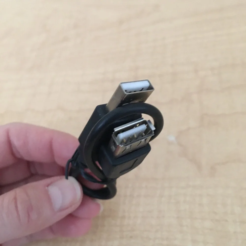 LP USB 2.0 Male to Female Adapter Cable Black | Length: About 6”